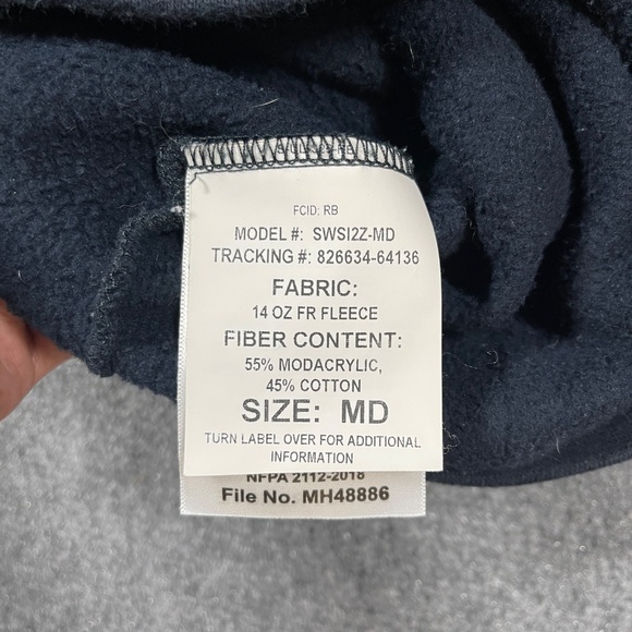 TECGEN FR CAT 2 Hoodie Sweatshirt Mens Medium MD Black Full Zip Made in USA 0976 - Picture 3 of 9